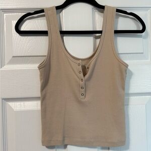 Abercrombie & Fitch Taupe Buttoned Tank Top